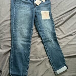 Jessica Simpson Adore Dark Blue High Rise rolled ankle Jeans 32 new with tags